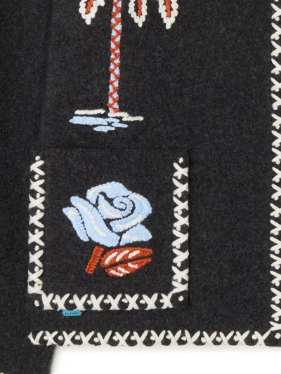 Alanui Remember Me Embroidered Palm-tree Jacket In Black