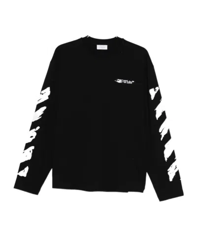 Off-white Ink Arrow 90 S Cotton Long Sleeve T-shirt In Black