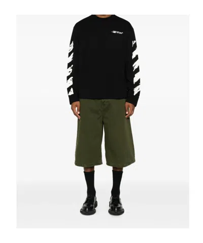 Off-white Ink Arrow 90 S Cotton Long Sleeve T-shirt In Black