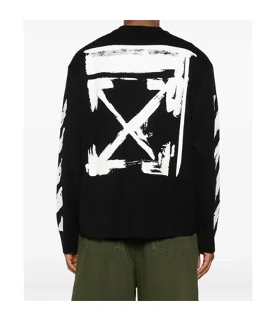 Off-white Ink Arrow 90 S Cotton Long Sleeve T-shirt In Black