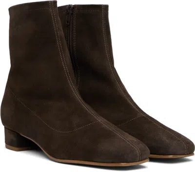 By Far Brown Este Suede Leather Boots In Brown