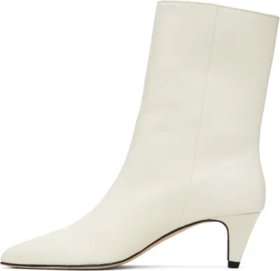 By Far Off-white Lysander Washed Leather Boots In White