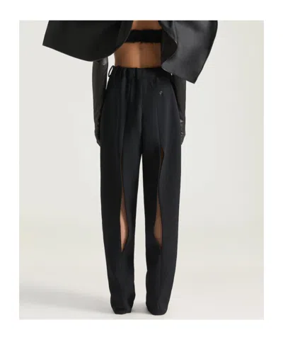 Givenchy Slashed Double Pleat Pants In Wool In Black