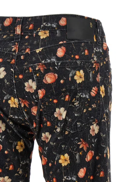 R13 'joan Kick Flare' Jeans In Black