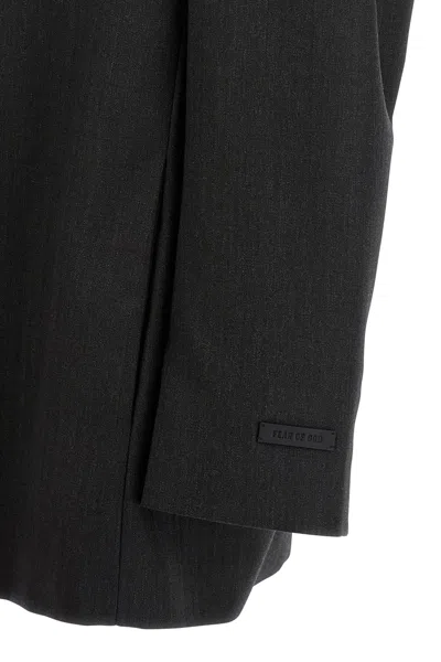 Fear Of God Tailored Single Button Blazer With Notched Lapel In Gray