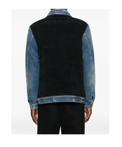 Dolce & Gabbana Blue Cotton Elastan Polyamide Polyester Jacket In Black
