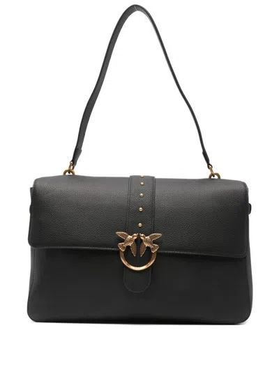 Pinko Love One Leather Shoulder Bag In Black