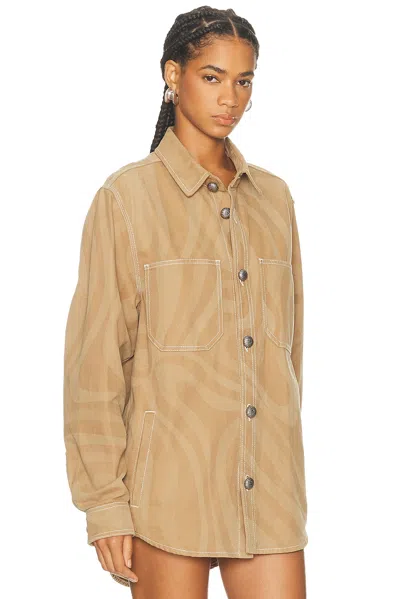 Pucci Cotton Shirt Jacket In Gold