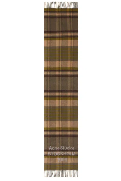 Acne Studios Venus Check 1996 Scarf In Brown