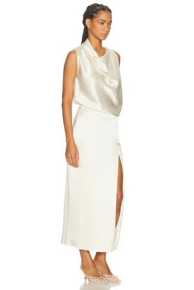 Sev Draped Midi Dress In White