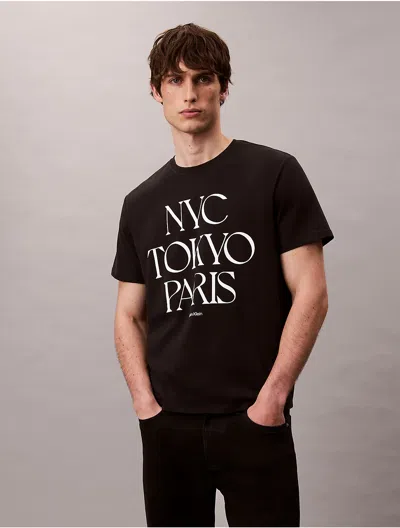 Calvin Klein Jeans Est.1978 Calvin Klein Men's Flagship Cities Graphic Relaxed T-shirt In Black