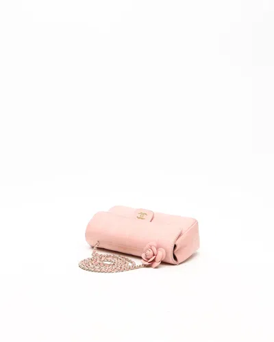 Pre-owned Chanel Camellia Chocolate Bar Bag In Pink