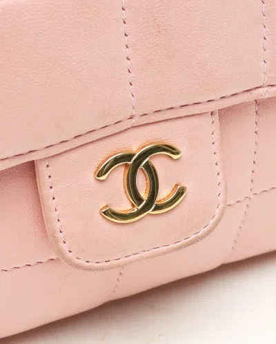Pre-owned Chanel Camellia Chocolate Bar Bag In Pink