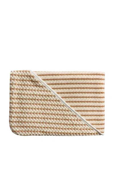 Parachute Organic Mini Mosaic Hooded Toddler Towel In Multi