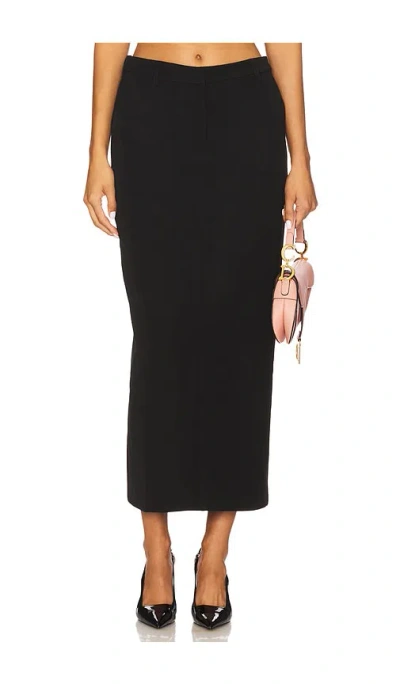 Line & Dot Ida Column Midi Skirt In Black