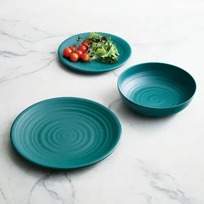 Frontgate Set Of 6 Artisan Matte Melamine Dinnerware In Green