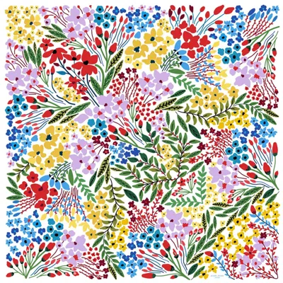 Jessie Zhao New York Silk Scarf Of Blooms In Multi