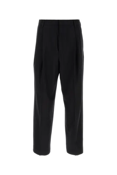 Dries Van Noten Black Wool Pant In Black