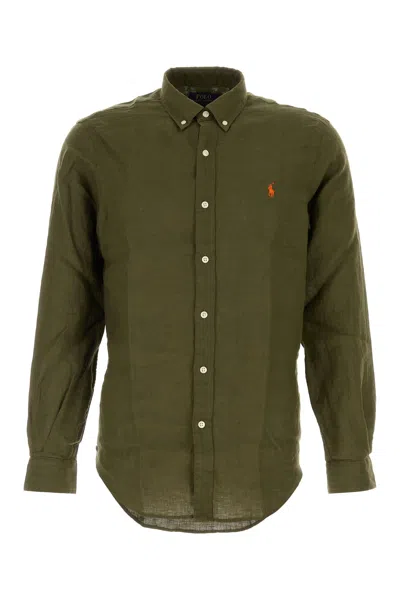 Polo Ralph Lauren Long Sleeve Sport Shirt In Green