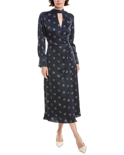 Rebecca Taylor Hazy Dot Dress In Navy Combo