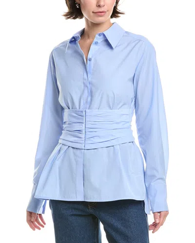 Rebecca Taylor Corseted Button Down In Oxford