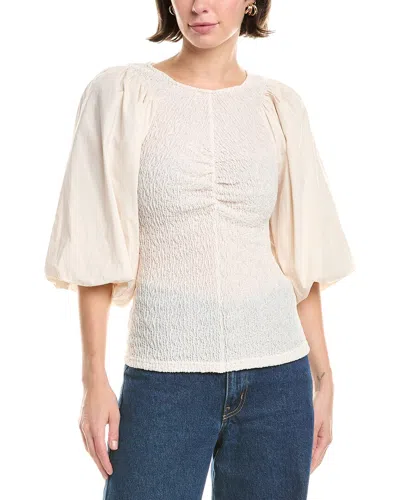 Rebecca Taylor Textured Blouse In Neutral