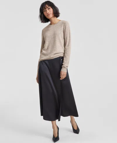 Charter Club 100% Cashmere Women's Petite Long-sleeve Crewneck Sweater, Created For Macy's In Green