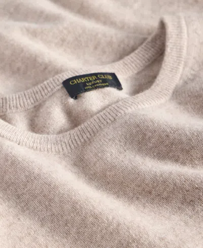 Charter Club 100% Cashmere Women's Petite Long-sleeve Crewneck Sweater, Created For Macy's In Green