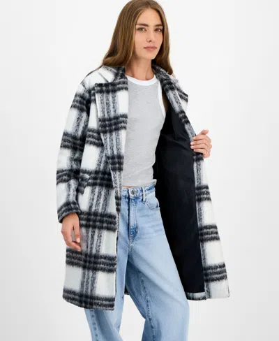Jou Jou Juniors' Button-front Plaid Coat In Multi