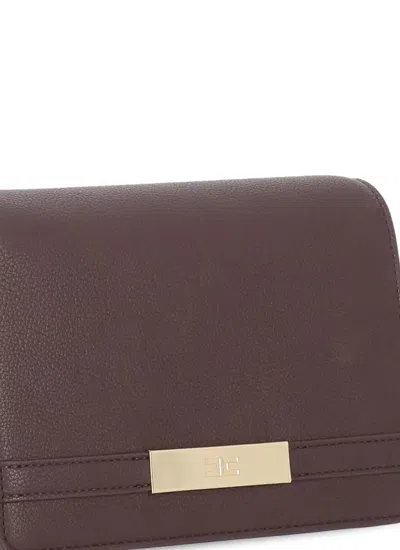 Elisabetta Franchi Rectangular Shoulder Bag Chain Strap In Burgundy