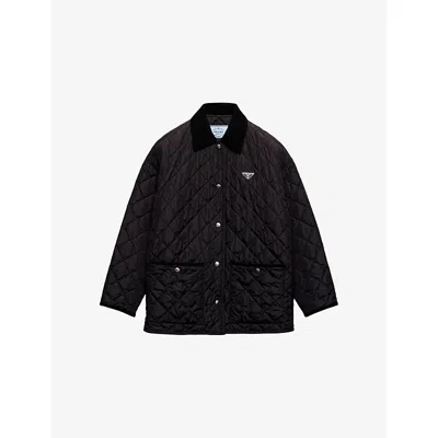 Prada Black Re-nylon Shirt Jacket In Black