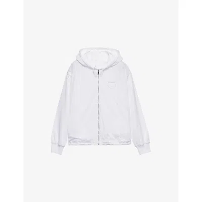 Prada Reversible Jersey Hoodie In White