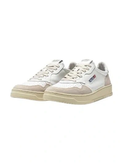 Autry White Leather And Suede Sneakers In White