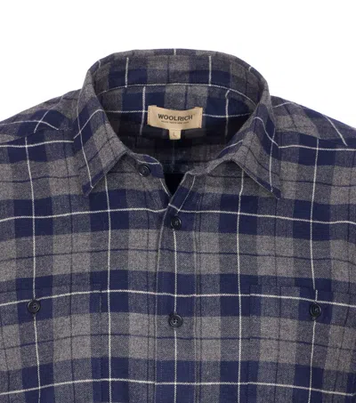 Woolrich Long Sleeve Check Pattern Button-down Shirt In Blue