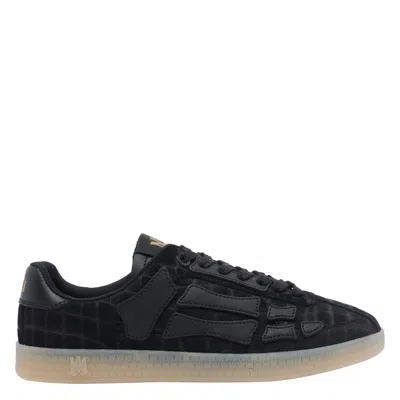 Amiri Crocodile Pattern Low-top Sneakers In Black