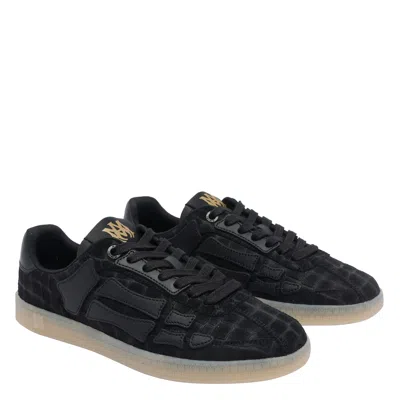 Amiri Crocodile Pattern Low-top Sneakers In Black