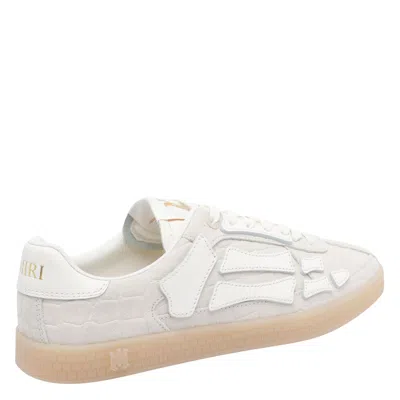 Amiri Pacific Bones Crocodile-effect Suede Sneakers In Neutral