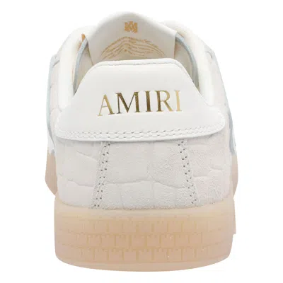 Amiri Pacific Bones Crocodile-effect Suede Sneakers In Neutral
