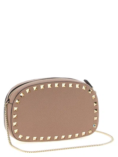 Valentino Rockstud Mini Grainy Leather Crossbody In White