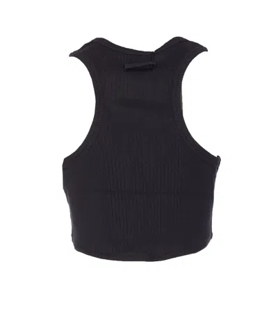 Jean Paul Gaultier Cotton Ribbed Bra With Lingerie Garter In Black