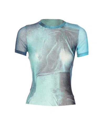 Jean Paul Gaultier "water" Mesh T-shirt In Green