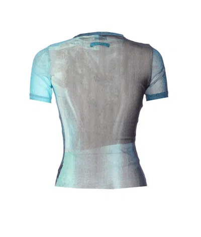 Jean Paul Gaultier "water" Mesh T-shirt In Green
