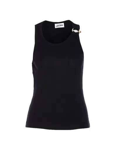 Jean Paul Gaultier Tank Top With Piercing In Black