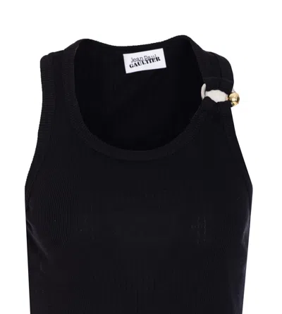Jean Paul Gaultier Tank Top With Piercing In Black