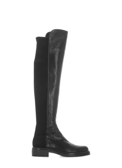 Stuart Weitzman High Boots With Round Toe And Block Heel In Black