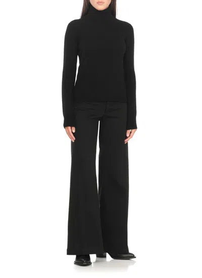 Stuart Weitzman Leather Block Heel Ankle Boots With Pointed Toe In Black