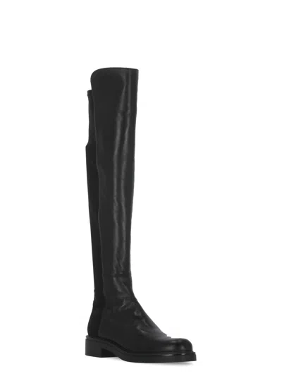 Stuart Weitzman High Boots With Round Toe And Block Heel In Black