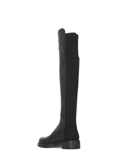 Stuart Weitzman High Boots With Round Toe And Block Heel In Black