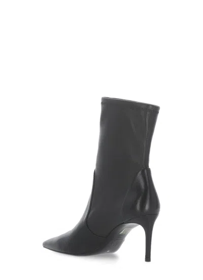 Stuart Weitzman Black Leather Stuart Power Ankle Boots