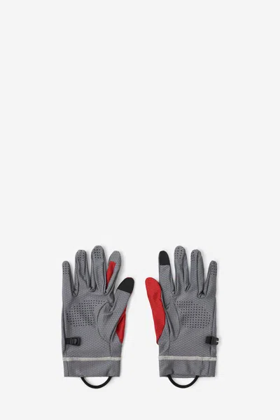 Roa Honeycomb-patterned Wrist-strap Gloves In Gray